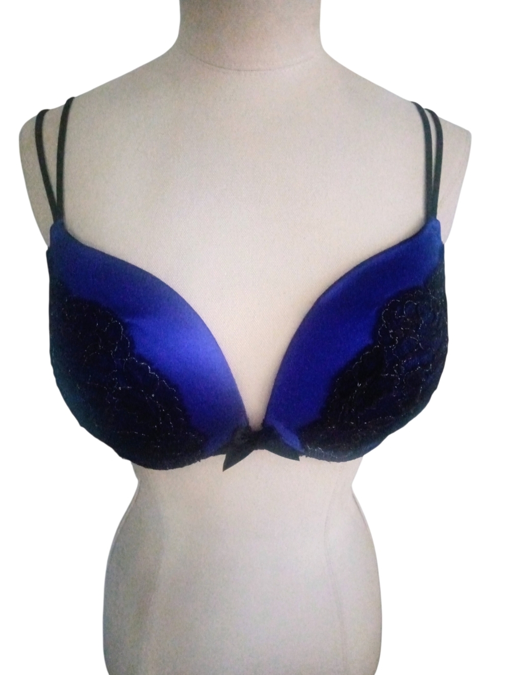 Victorias Secret Very Sexy Plunge Bra Purple/Black Lace Size 34DD